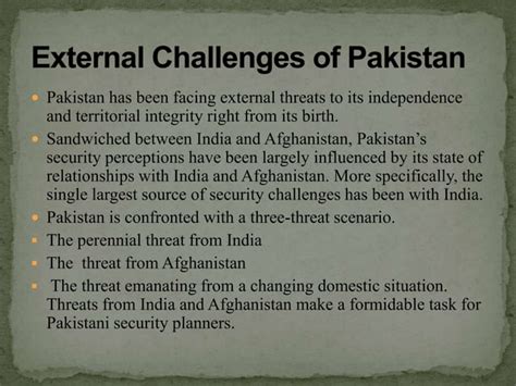 External challenges to pakistan | PPT