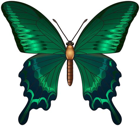 Green Butterfly PNG Clip Art Image | Gallery Yopriceville - High-Quality Images and Transparent ...