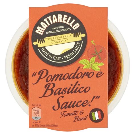 Mattarello by The Fresh Pasta Company Pomodoro and Basilico Sauce 230 g ...