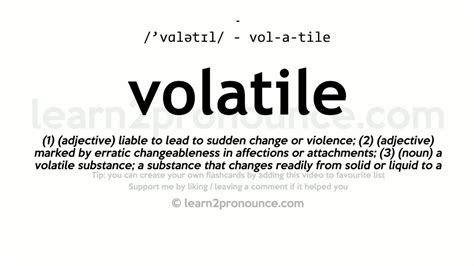 Volatile pronunciation and definition - YouTube