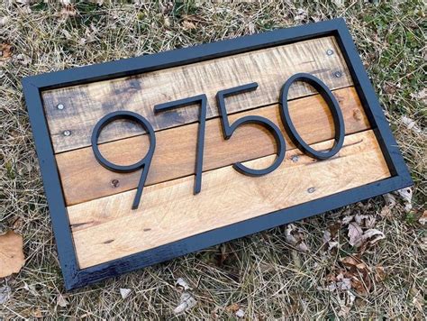 House Numbers Rustic Farmhouse Address Sign Modern House | Etsy | Modern house numbers sign ...