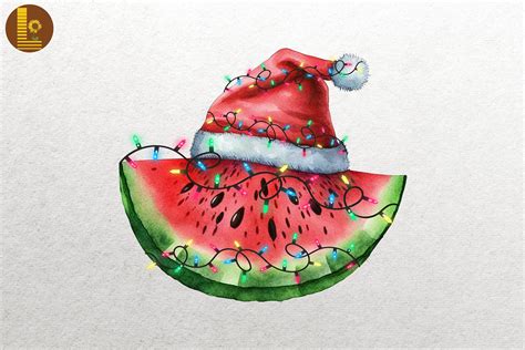 Christmas Watermelon for Fruit Lovers Graphic by Lewlew · Creative Fabrica