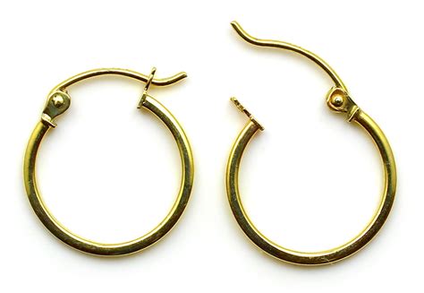 15 mm hinged hoop earring in 9ct yellow gold medium weight