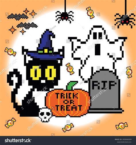 Halloween Wallpaper Background Pixel Illustration Pixel Stock Illustration 2050042838 | Shutterstock