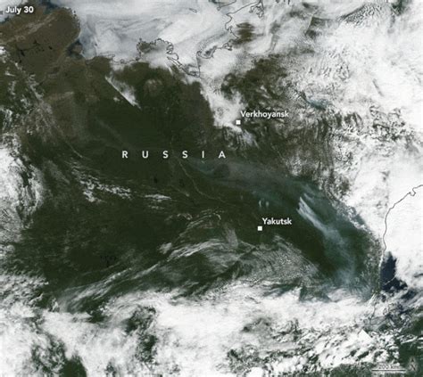 NASA/NOAA Satellites Observe Surprisingly Rapid Increase in Scale and Intensity of Fires in Siberia