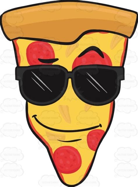 Slice Of Pepperoni Pizza Wearing Sunglasses Emoji #americanpizza #calm #calmness #caricature # ...