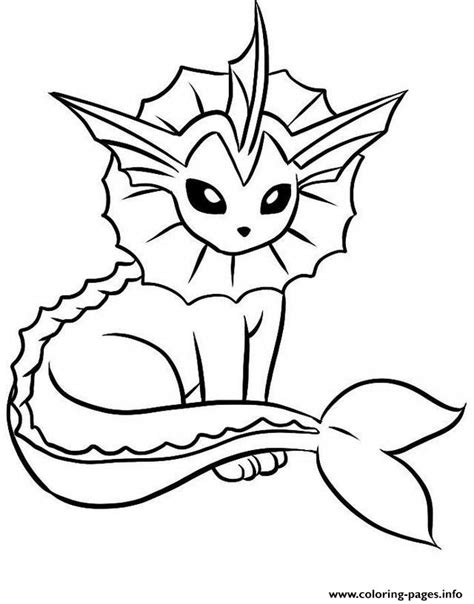 Vaporeon Eevee Evolutions Coloring page Printable