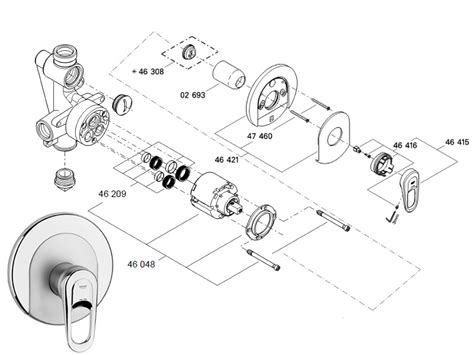 Grohe Europlus recessed shower mixer shower spares and parts | Grohe ...