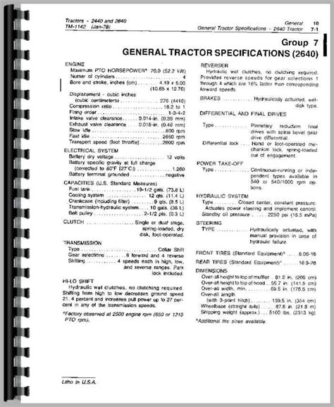 John Deere 2440 Tractor Service Manual