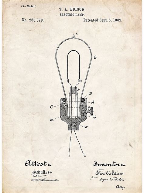 "Edison Light Bulb Invention US Patent Art" Poster by geekuniverse | Redbubble