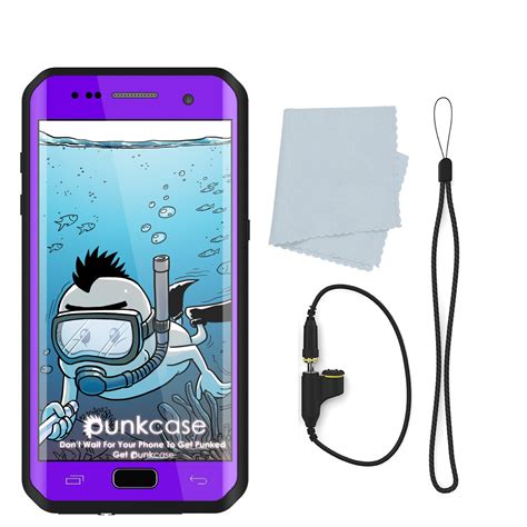 Galaxy S7 EDGE Waterproof Case PunkCase StudStar Purple Thin 6.6ft ...