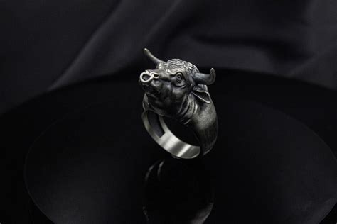 925 Silver Bull Ring Mens Accessory Christmas Gift Ideas Women - Etsy