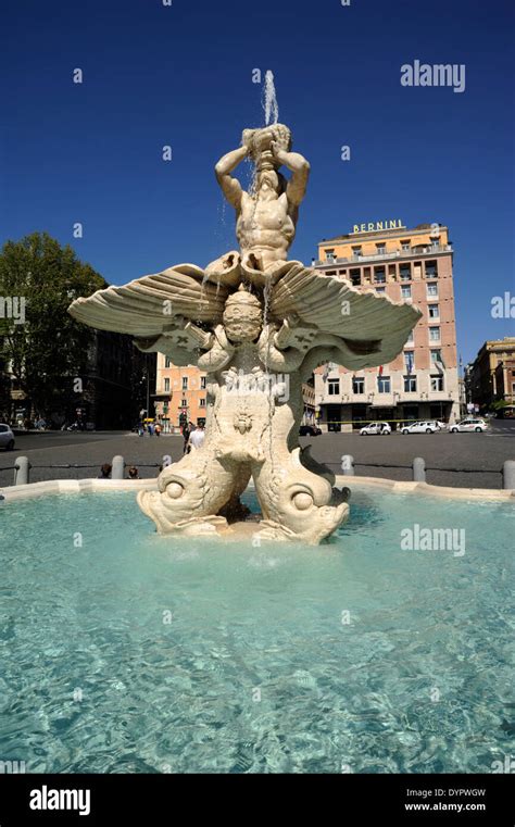 Italy, Rome, Piazza Barberini, Bernini Triton fountain Stock Photo - Alamy