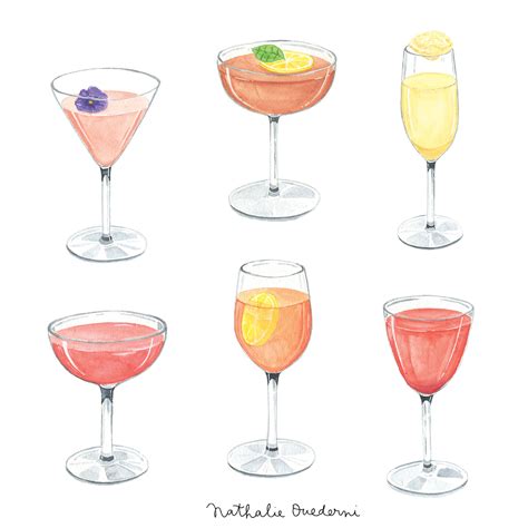 Watercolor cocktails – Food Illustration — Nathalie Ouederni ...