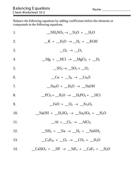 49 Balancing Chemical Equations Worksheets With Answers — db-excel.com