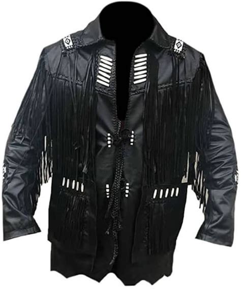 Men Cowboy Western Jacket Biker Black Fringed Leather Jacket - Etsy