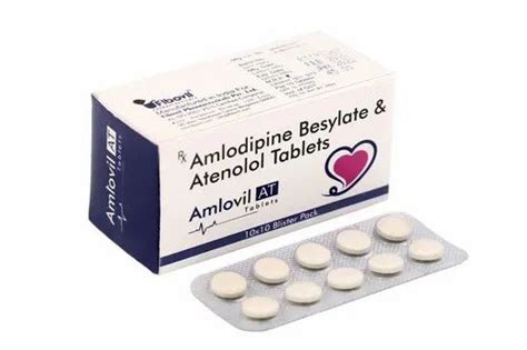 Amlovil AT Amlodipine Besylate And Atenolol Tablet, 10*10 Tablets ...