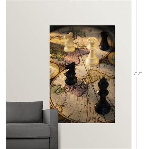 "Chess pieces on old world map" Poster Print - Multi - Bed Bath & Beyond - 16448190