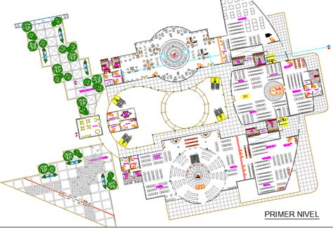 First floor layout plan details of city shopping mall dwg file - Cadbull