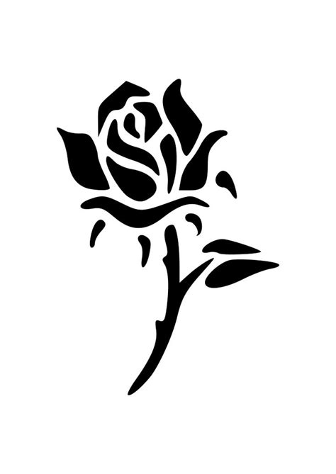 Rose Flower Silhouette - free svg file for members - SVG Heart | Hart tekening, Silhouet, Kaart ...