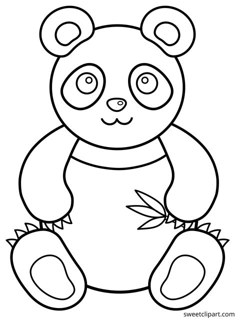 Panda Outline For Coloring Coloring Pages