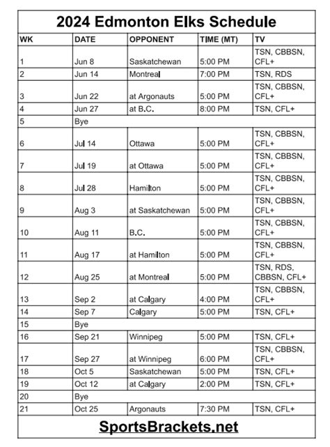 2024 Edmonton Elks Schedule; Printable, TV Broadcasts - GoogleNewai