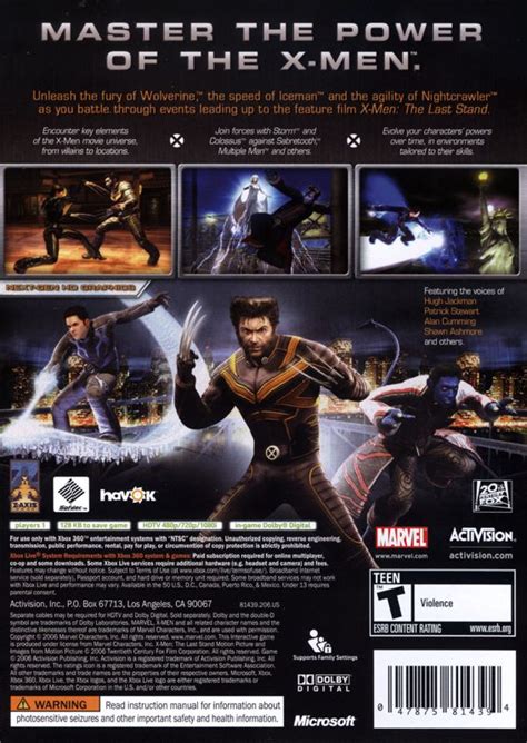 X-Men: The Official Game cover or packaging material - MobyGames