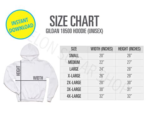 Gildan 18500 Size Chart Mockup Heavy Blend Hoodie Sizing Hooded Gildan Sweatshirt Mock Up Design ...