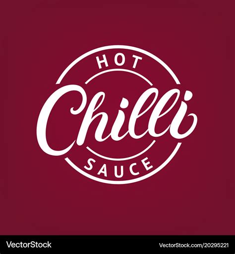 Chilli hot sauce hand written lettering logo Vector Image