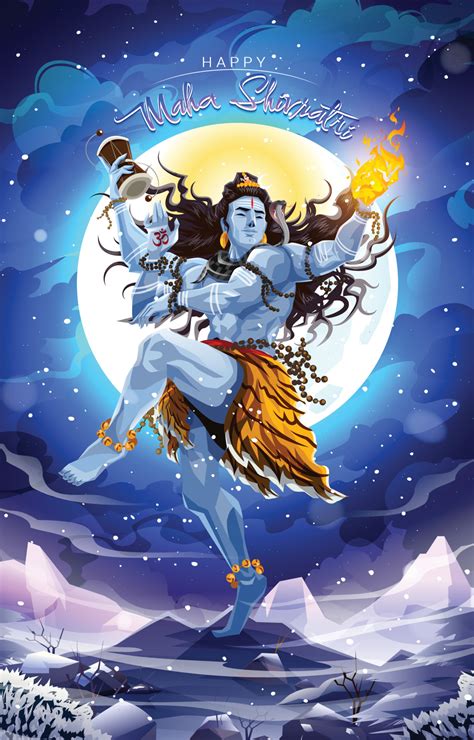 Happy Maha Shivratri With Lord Shiva Dancing by The Moon 4552924 Vector Art at Vecteezy