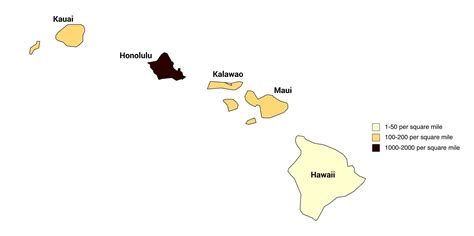 Population Density of Hawaii (By County) : MapPorn