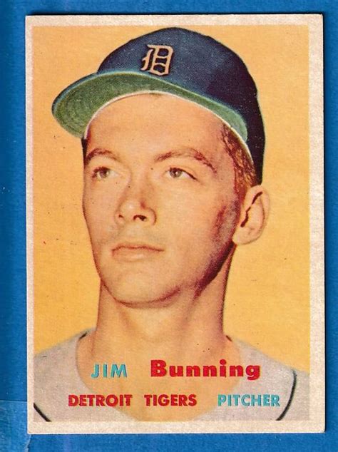 1957 Topps #338 Jim Bunning ROOKIE SCARCE MID SERIES [#] (Tigers)