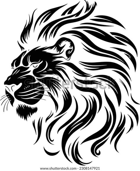 Lion Head Silhouette White Background Stock Vector (Royalty Free ...