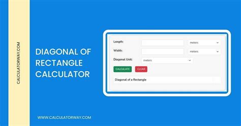 Diagonal of a Rectangle Calculator - Calculatorway