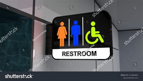 Lighted Female Male Pwd Restroom Signage Stock Illustration 2110826681 | Shutterstock