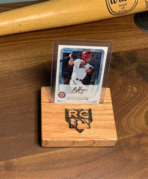 Baseball Card Display Natural Oak Wood Trading Card Holder | Etsy