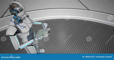 Humanoid Robot Medical Assistant Stock Illustration - Illustration of ...