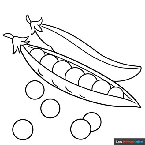 Pea Coloring Page | Easy Drawing Guides