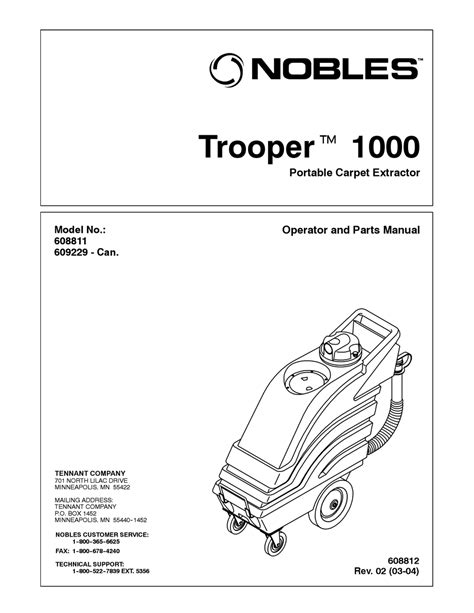 NOBLES TROOPER 1000 608811 OPERATOR AND PARTS MANUAL Pdf Download | ManualsLib