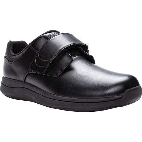 Propet - Men's Propet Pierson Strap Orthopedic Shoe Black Leatherette ...