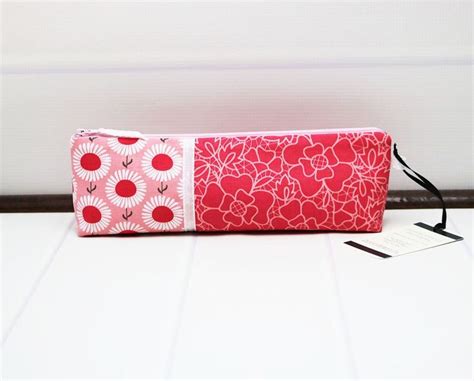 Floral Zipper Bag Pink Pencil Case Fabric Zipper Case - Etsy | Zipper ...