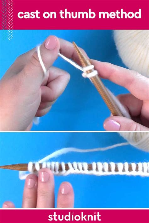 Cast On Thumb Method Long-Tail for Beginning Knitters - Studio Knit