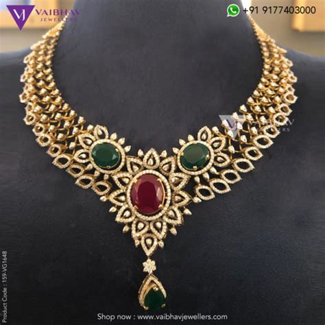 Diamond necklace designs by Vaibhav jewellers - Indian Jewellery Designs