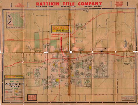 Arlington Street Map c.1954 | Arlington texas, Street map, Arlington