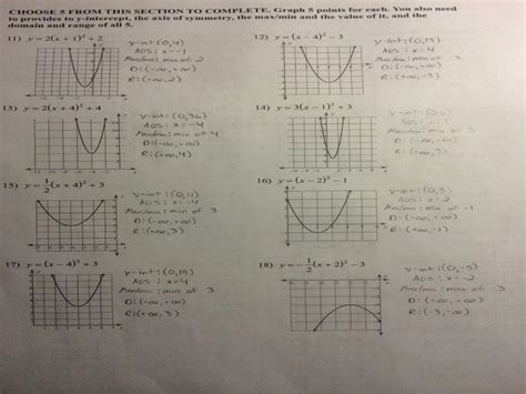 50 Graphing Quadratics Worksheet Answers