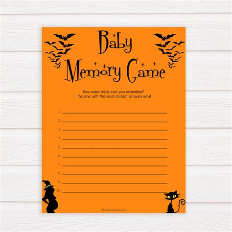 Printable Halloween Baby Shower Games