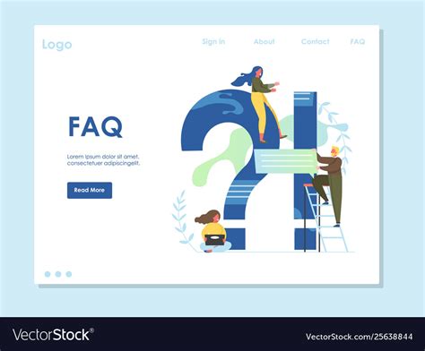 Faq website landing page design template Vector Image