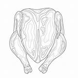 Cooked Chicken Coloring Page sketch template