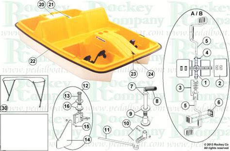 Parts from www.pedalboat.com