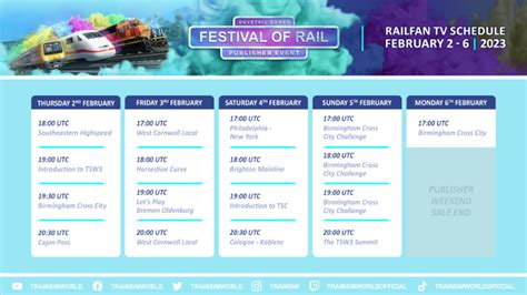 Train Simulator Classic - Festival of Rail 2023 - Full Schedule - Steam News